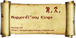 Mogyoróssy Kinga névjegykártya